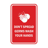 Signs ByLITA Portrait Round Don't Spread Germs Wash Your Hands Sign
