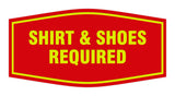 Signs ByLITA Fancy Shirt & Shoes Required Sign with Adhesive Tape, Mounts On Any Surface, Weather Resistant, Indoor/Outdoor Use
