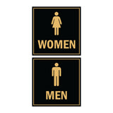 Square men women sign set with Adhesive Tape, Mounts On Any Surface, Weather Resistant