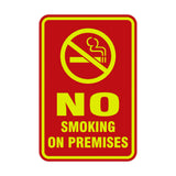 Portrait Round No Smoking On Premises Sign
