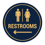 Signs ByLITA Circle Restrooms Left Arrow Sign