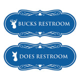 Designer Bucks and Does Novelty Restroom Signs (Set of 2) Wall or Door Sign