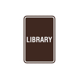 Portrait Round Library Sign with Adhesive Tape, Mounts On Any Surface, Weather Resistant