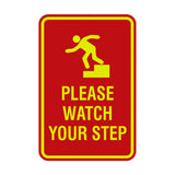Portrait Round Please Watch Your Step Sign