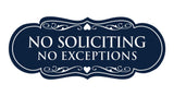 Signs ByLITA Designer No Soliciting No Exceptions Sign