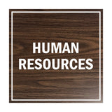 Square Human Resources Sign with Adhesive Tape, Mounts On Any Surface, Weather Resistant