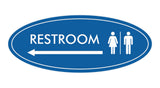 Oval Restroom Left Arrow Sign