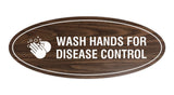 Oval Wash Hands For Disease Control Sign