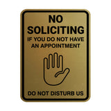 Portrait Round No Soliciting If You Do Not Have An Appointment Do Not Disturb Us Wall or Door Sign