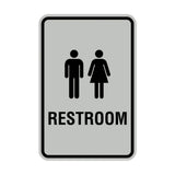 Portrait Round Unisex Restroom Sign with Adhesive Tape, Mounts On Any Surface, Weather Resistant