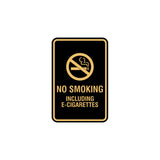 Signs ByLITA Portrait Round No Smoking Including E-Cigarettes Sign with Adhesive Tape, Mounts On Any Surface, Weather Resistant, Indoor/Outdoor Use