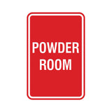 Signs ByLITA Portrait Round Powder Room Sign with Adhesive Tape, Mounts On Any Surface, Weather Resistant, Indoor/Outdoor Use