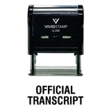 Black Official Transcript Self Inking Rubber Stamp