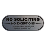 NO SOLICITING NO EXCEPTIONS Door / Wall Sign