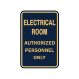 Portrait Round Electrical Room Authorized Personnel Only Sign