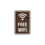 Portrait Round Free WiFi Sign with Adhesive Tape, Mounts On Any Surface, Weather Resistant
