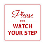 Signs ByLITA Square Classy Please Watch Your Step Sign with Adhesive Tape, Mounts On Any Surface, Weather Resistant, Indoor/Outdoor Use