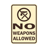Portrait Round No Weapons Allowed Sign