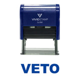 Blue VETO Self Inking Rubber Stamp
