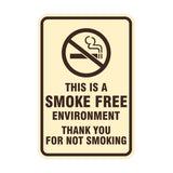 Signs ByLITA Portrait Round This is a Smoke Free Environment Thank you for not smoking Sign