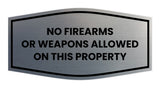 Fancy No Firearms or Weapons Allowed on this Property Wall or Door Sign