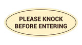 Oval Please Knock Before Entering Sign