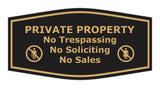 Fancy Private Property No Trespassing No Soliciting No Sales Wall or Door Sign