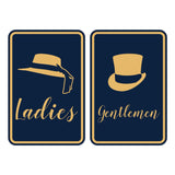 Signs ByLITA Portrait Round Ladies and gentlemen Sign Set with Adhesive Tape, Mounts On Any Surface, Weather Resistant, Indoor/Outdoor Use