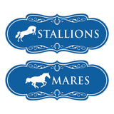 Designer Stallions and Mares, Restroom Wall or Door Signs (Set of 2)