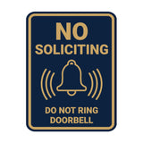 Portrait Round No Soliciting Do Not Ring Doorbell Wall or Door Sign
