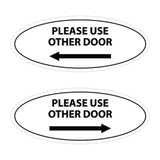 Oval Please Use Other Door Sign Set