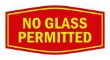 Signs ByLITA Fancy No Glass Permitted Sign with Adhesive Tape, Mounts On Any Surface, Weather Resistant, Indoor/Outdoor Use