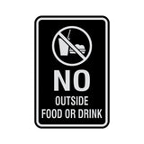 Portrait Round No Outside Food Or Drink Sign