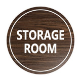 Walnut Signs ByLITA Circle Storage Room Sign