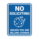 Portrait Round No Soliciting Unless You Are Selling Cookies Wall or Door Sign