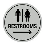 Signs ByLITA Circle Restrooms Right Arrow Sign