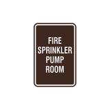 Portrait Round Fire Sprinkler Pump Room Sign with Adhesive Tape, Mounts On Any Surface, Weather Resistant