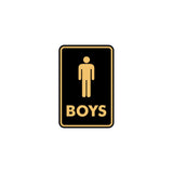Signs ByLITA Portrait Round Boys (male bathroom icon) Sign with Adhesive Tape, Mounts On Any Surface, Weather Resistant, Indoor/Outdoor Use