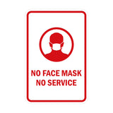 Signs ByLITA Portrait Round No Face Mask No Service Sign