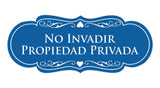 Signs ByLITA Designer Spanish No invadir propiedad privada Sign