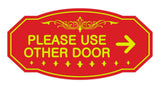 Victorian Please Use Other Door Right Arrow Sign