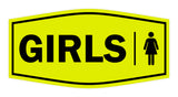 Signs ByLITA Fancy Girls (female bathroom icon) Sign with Adhesive Tape, Mounts On Any Surface, Weather Resistant, Indoor/Outdoor Use