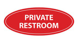 Oval Private Restroom Sign