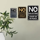 Portrait Round No Soliciting Leave Us In Peace Wall or Door Sign