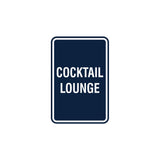 Portrait Round Cocktail Lounge Sign with Adhesive Tape, Mounts On Any Surface, Weather Resistant