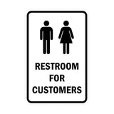 Portrait Round Restroom For Customers Sign