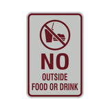 Portrait Round No Outside Food Or Drink Sign