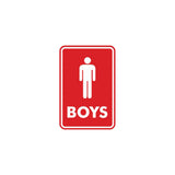 Signs ByLITA Portrait Round Boys (male bathroom icon) Sign with Adhesive Tape, Mounts On Any Surface, Weather Resistant, Indoor/Outdoor Use