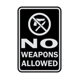 Portrait Round No Weapons Allowed Sign
