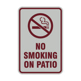 Portrait Round No Smoking On Patio Sign